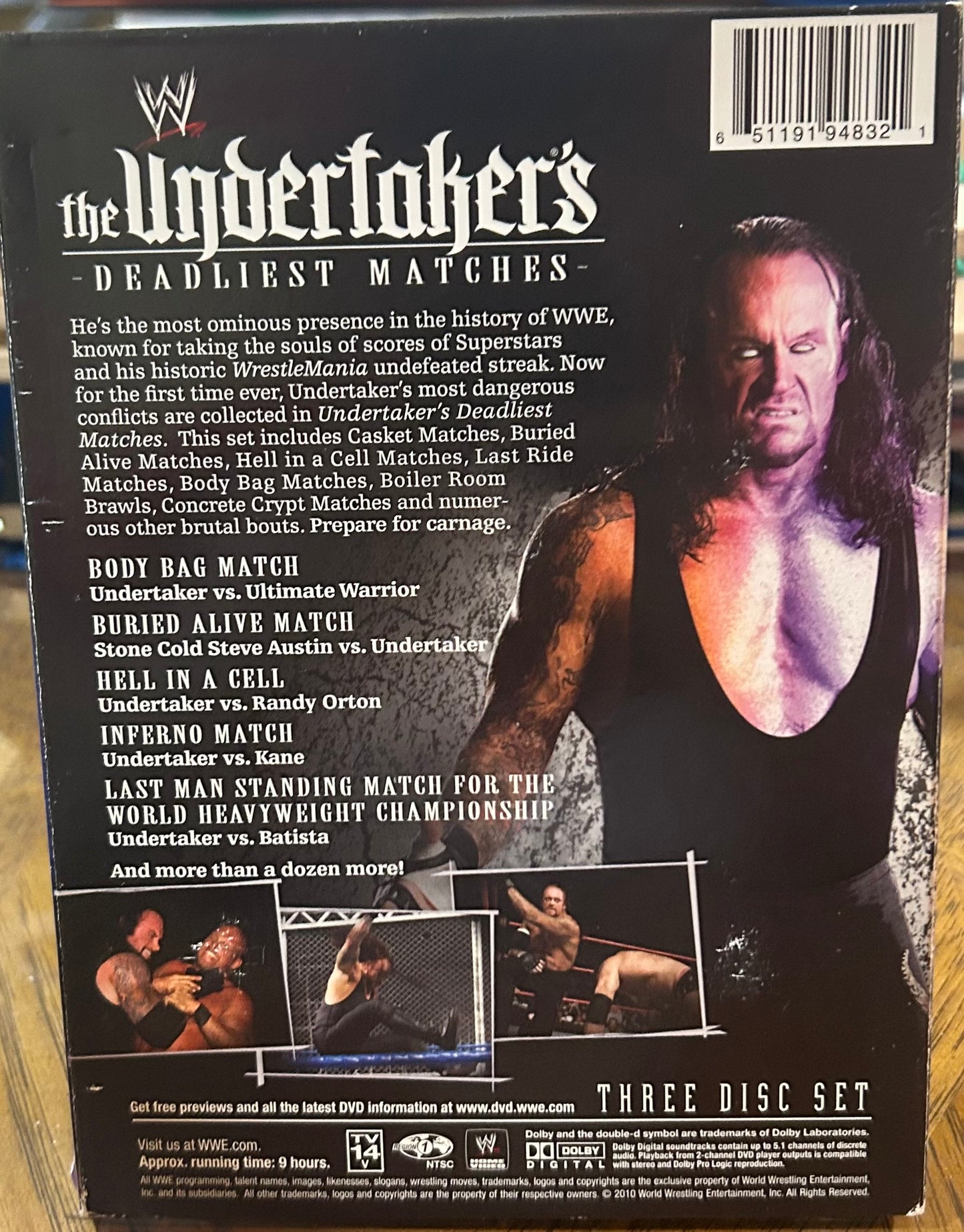 * WWE “The Undertaker’s Deadliest Matches” DVD (3-Disc set)