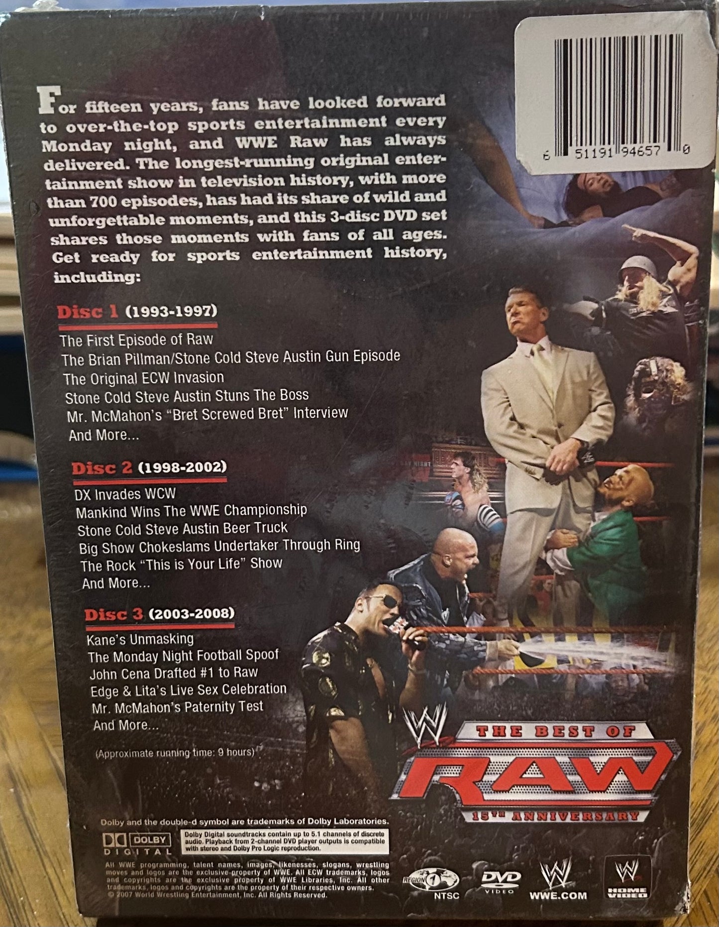 * WWE “The Best of RAW, 15th Anniversary” DVD (Sealed, 3-Disc set)