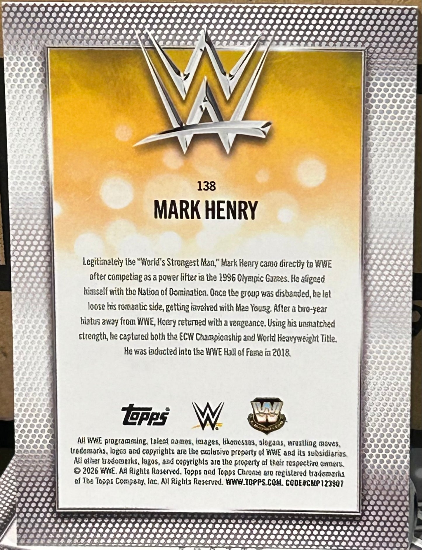 + Mark Henry 2026 WWE Topps Chrome Card