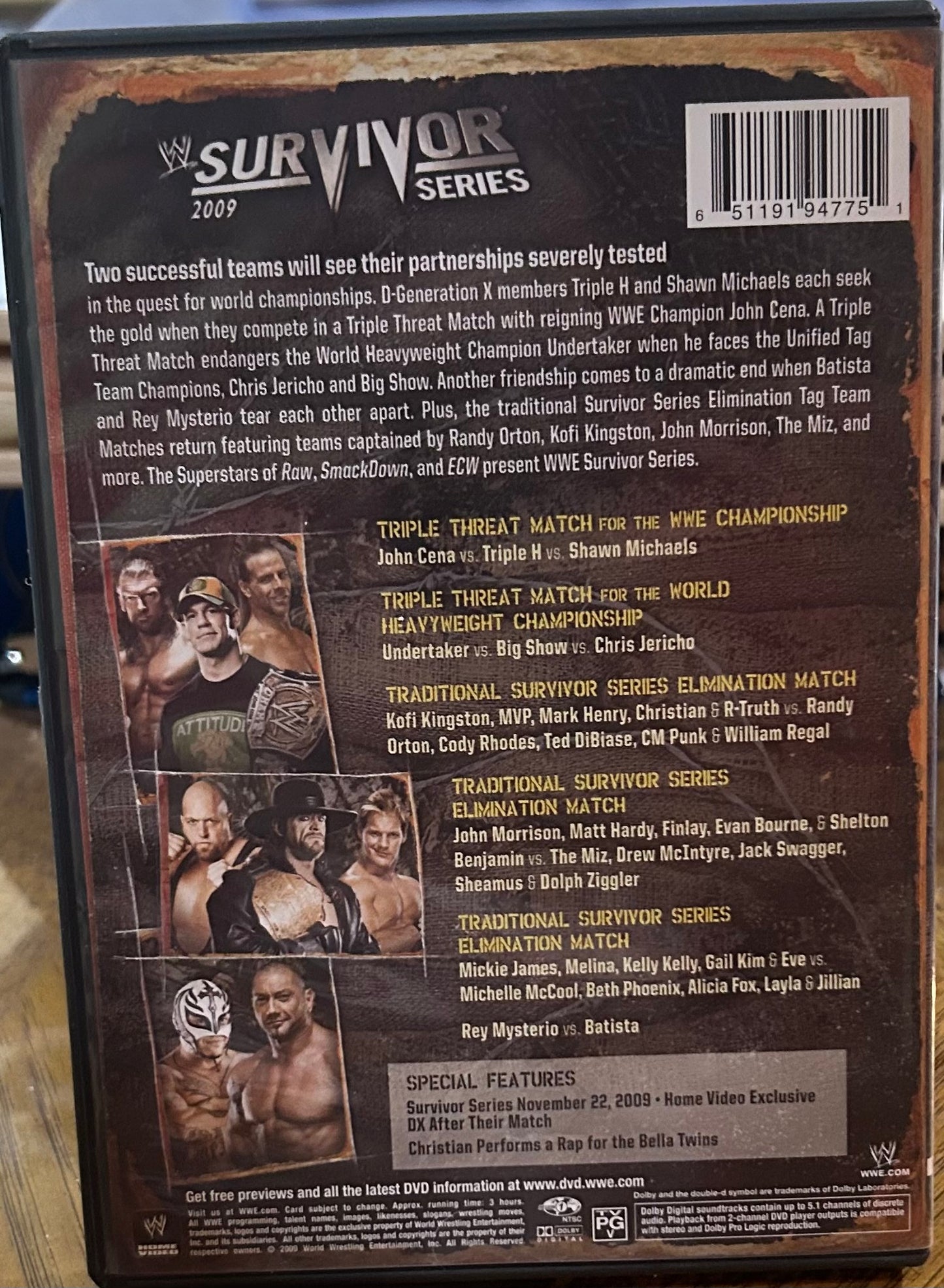 * WWE “Survivor Series 2009” DVD (DX, Undertaker, John Cena & so much more)