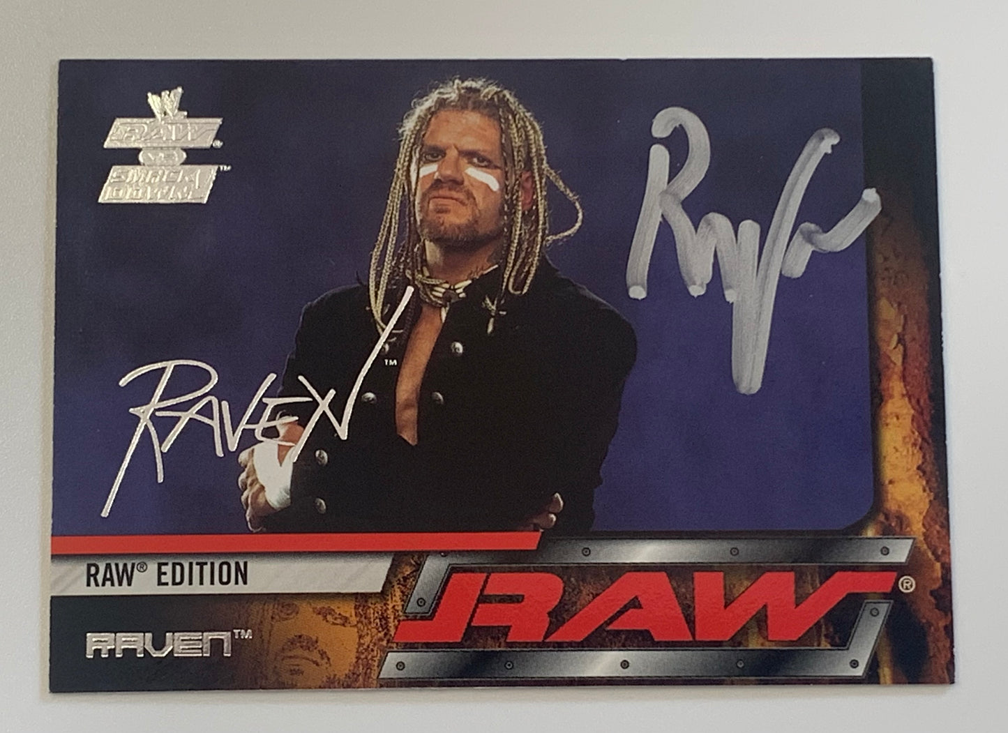 RAVEN Signed 2002 WWE Fleer Card #31 COA