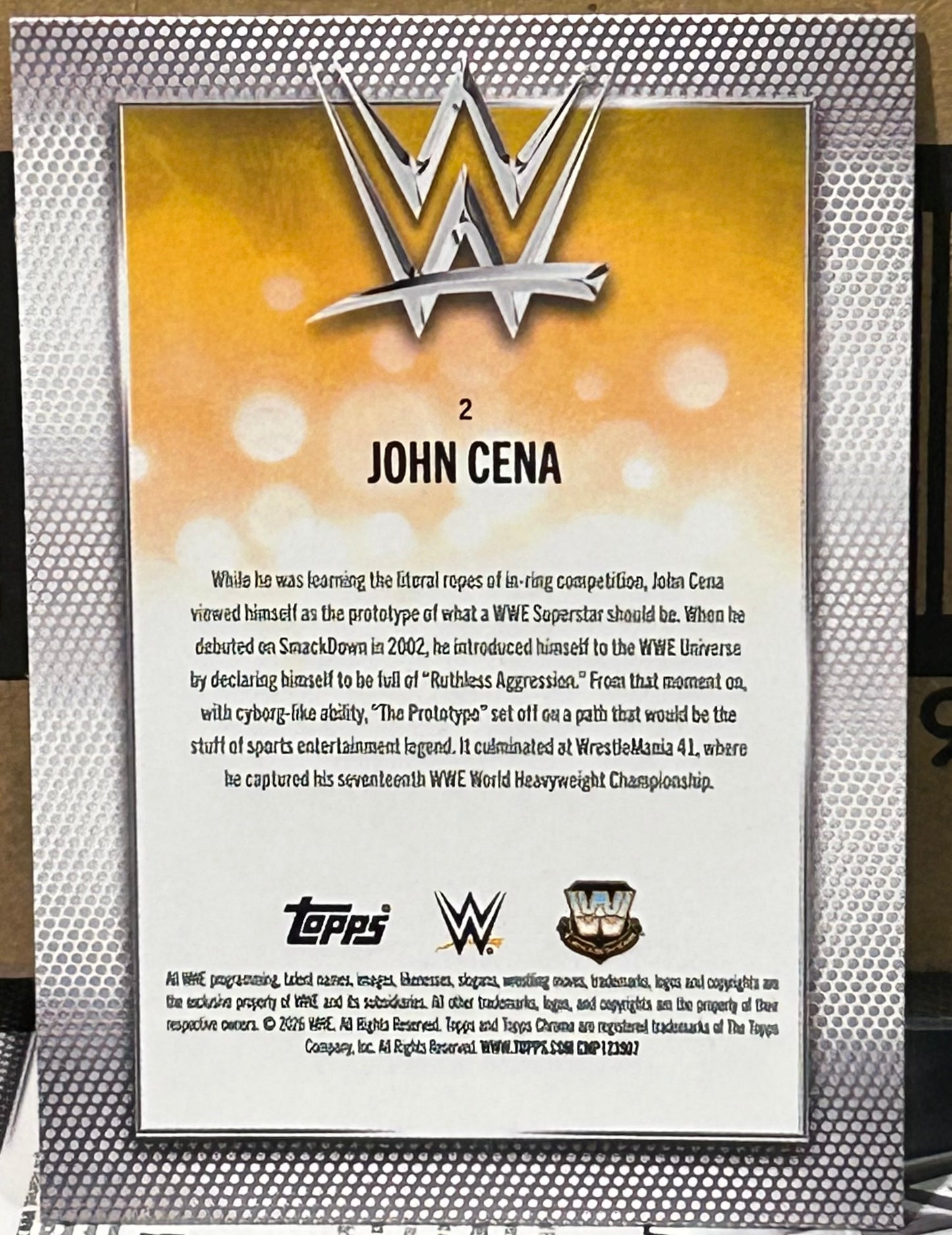 + John Cena 2026 WWE Topps Chrome Card