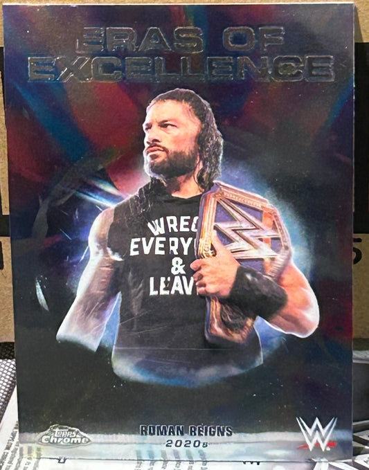 + Roman Reigns 2026 WWE Topps Chrome “Eras of Excellence” Insert Card