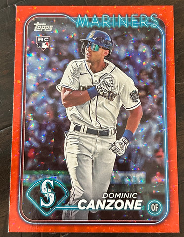 Dominik Canzone 2024 Topps Red Crackle Foil Baseball ROOKIE Card #23/199