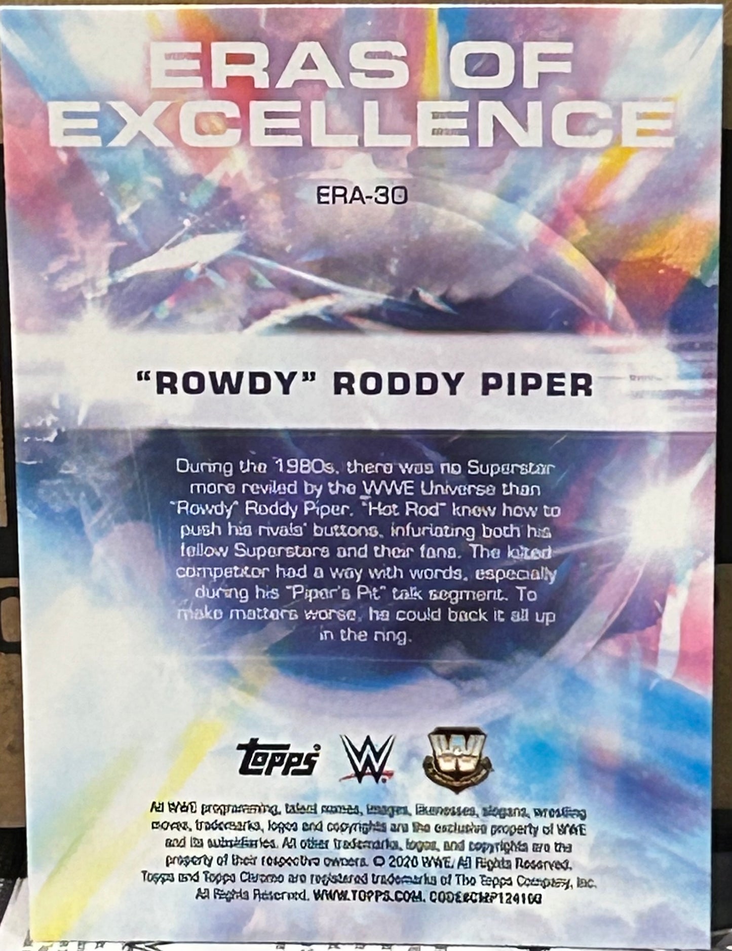 + Rowdy Roddy Piper 2026 WWE Topps Chrome “Eras of Excellence” Insert Card