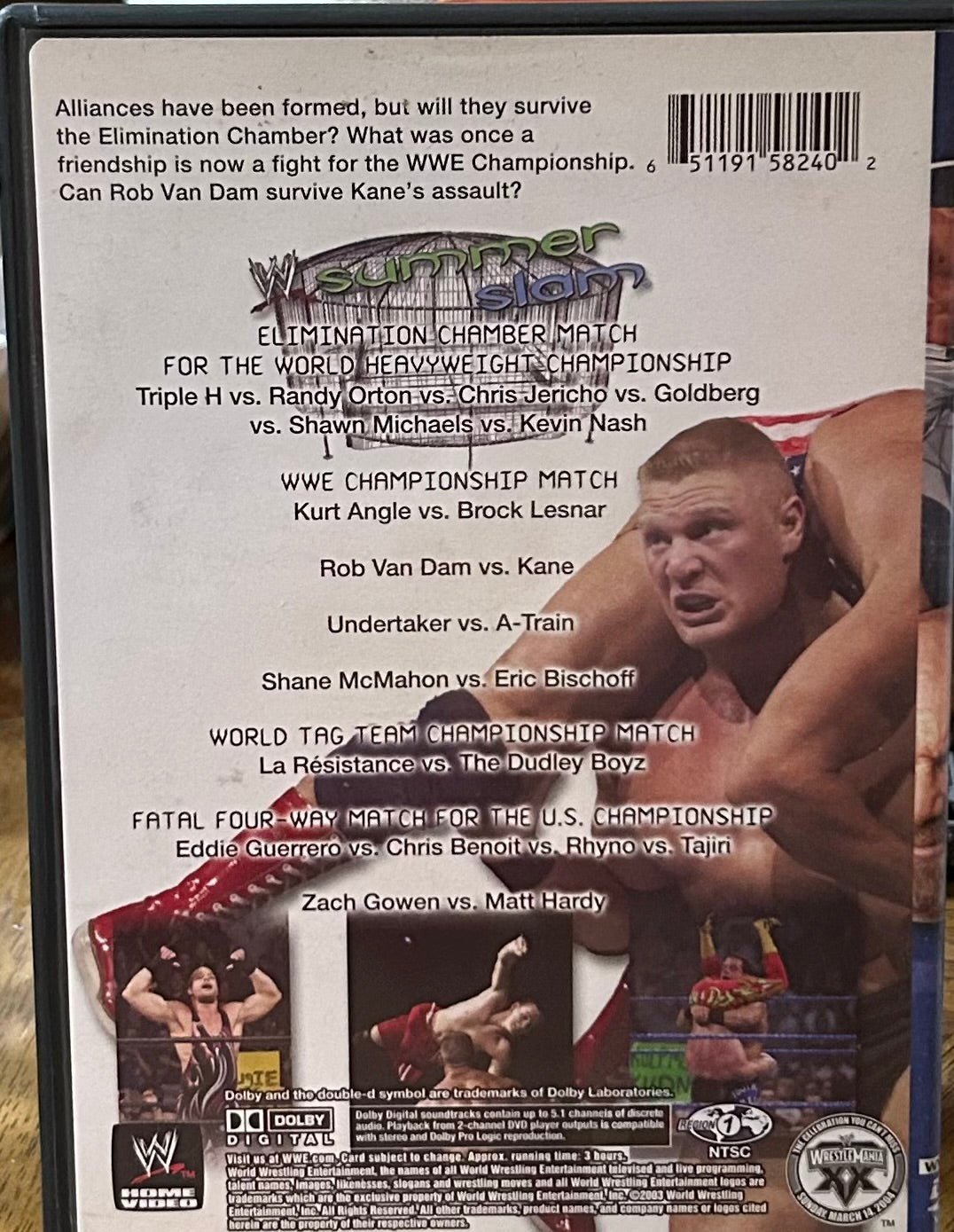 * WWE “Summer Slam 2003” DVD (Jericho, Goldberg, Triple H & so much more)