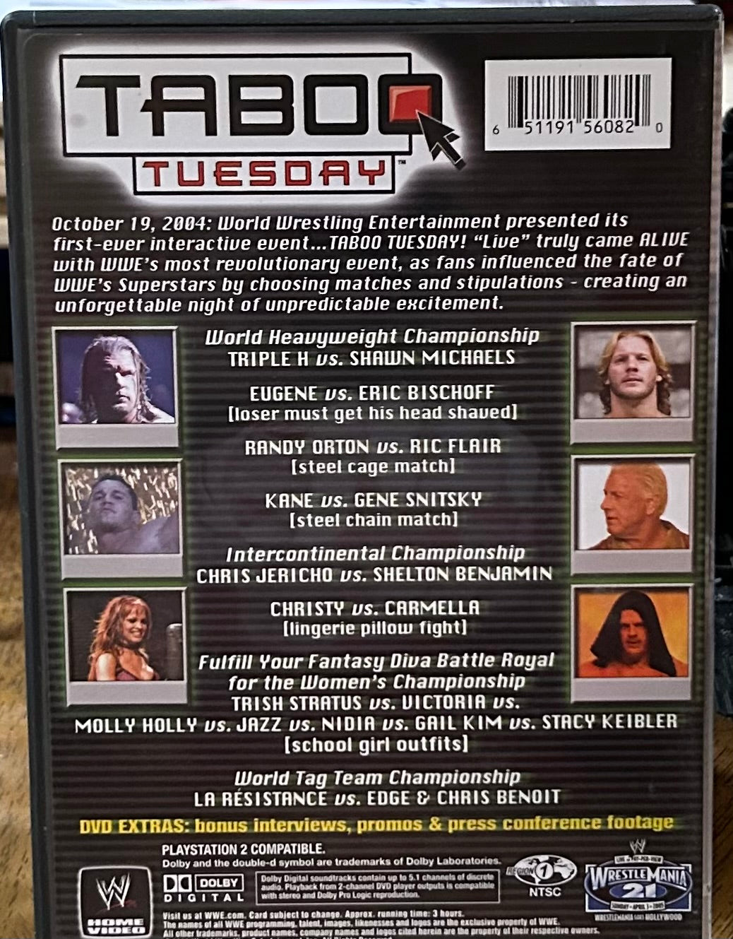 * WWE “Taboo Tuesday 2004” DVD (Triple H, Shawn Michaels, Flair & so much more)