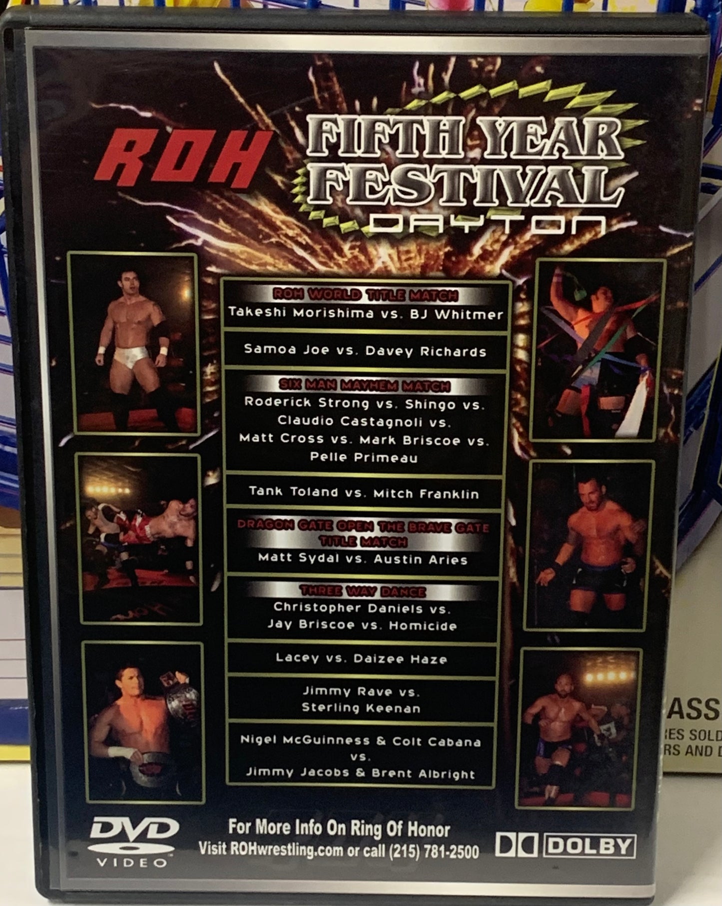 ROH Ring of Honor DVD “Fifth Year Festival, Dayton” 2/23/07 (Morishima, Samoa Joe, Aries, Briscoes)!!!