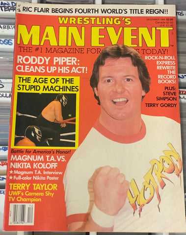 Wrestling’s Main Event Magazine Dec 1986 ROWDY RODDY PIPER (Comes with Full Color Nikita Koloff Poster)