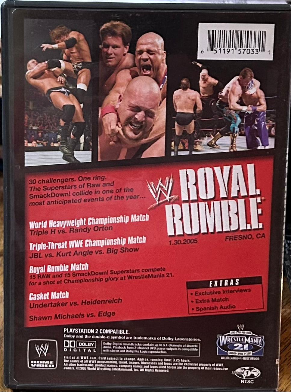* WWE “Royal Rumble 2005” DVD (Triple H, Orton, Angle & so much more)