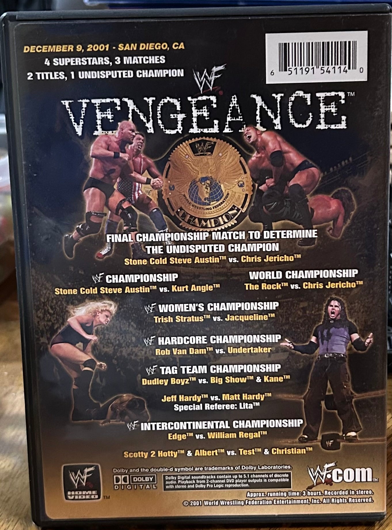 * WWE “Vengeance 2001” DVD (Austin, Jericho, The Rock & so much more)