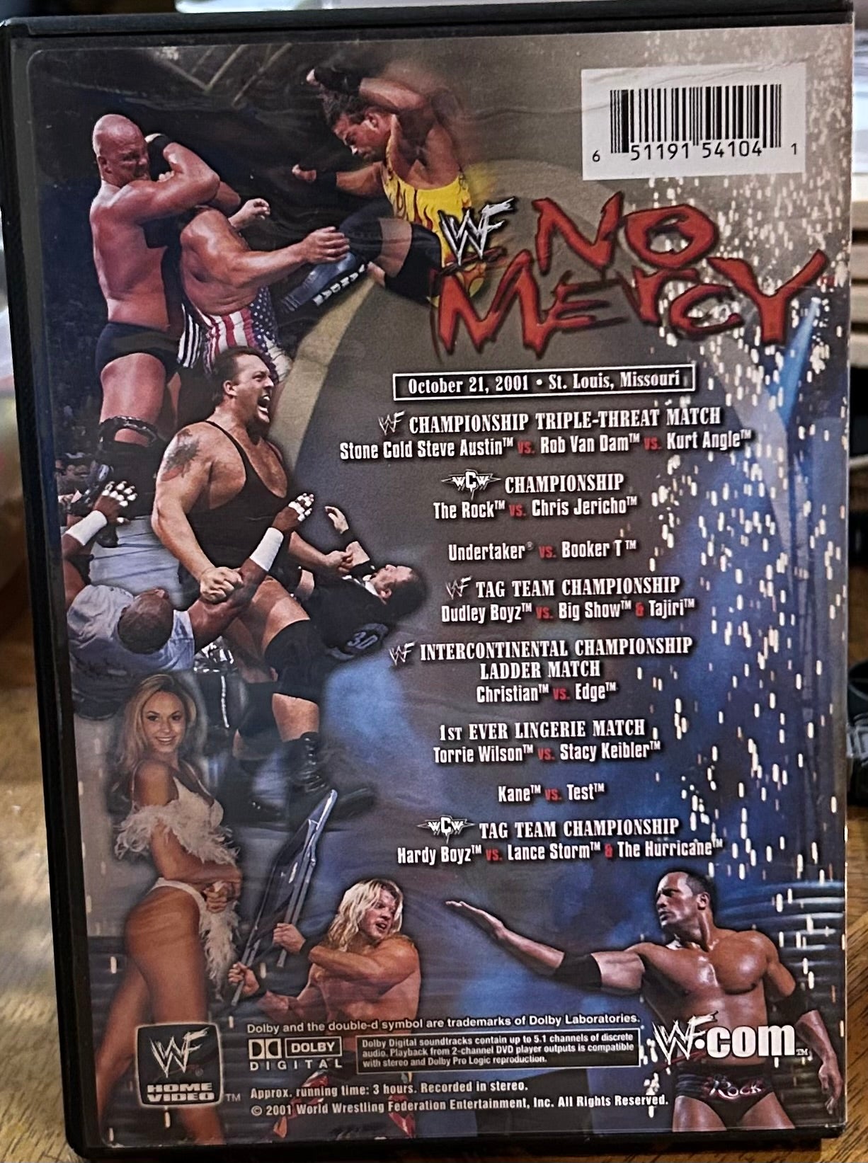 * WWE “No Mercy 2001” DVD (Austin, RVD, Angle & so much more)