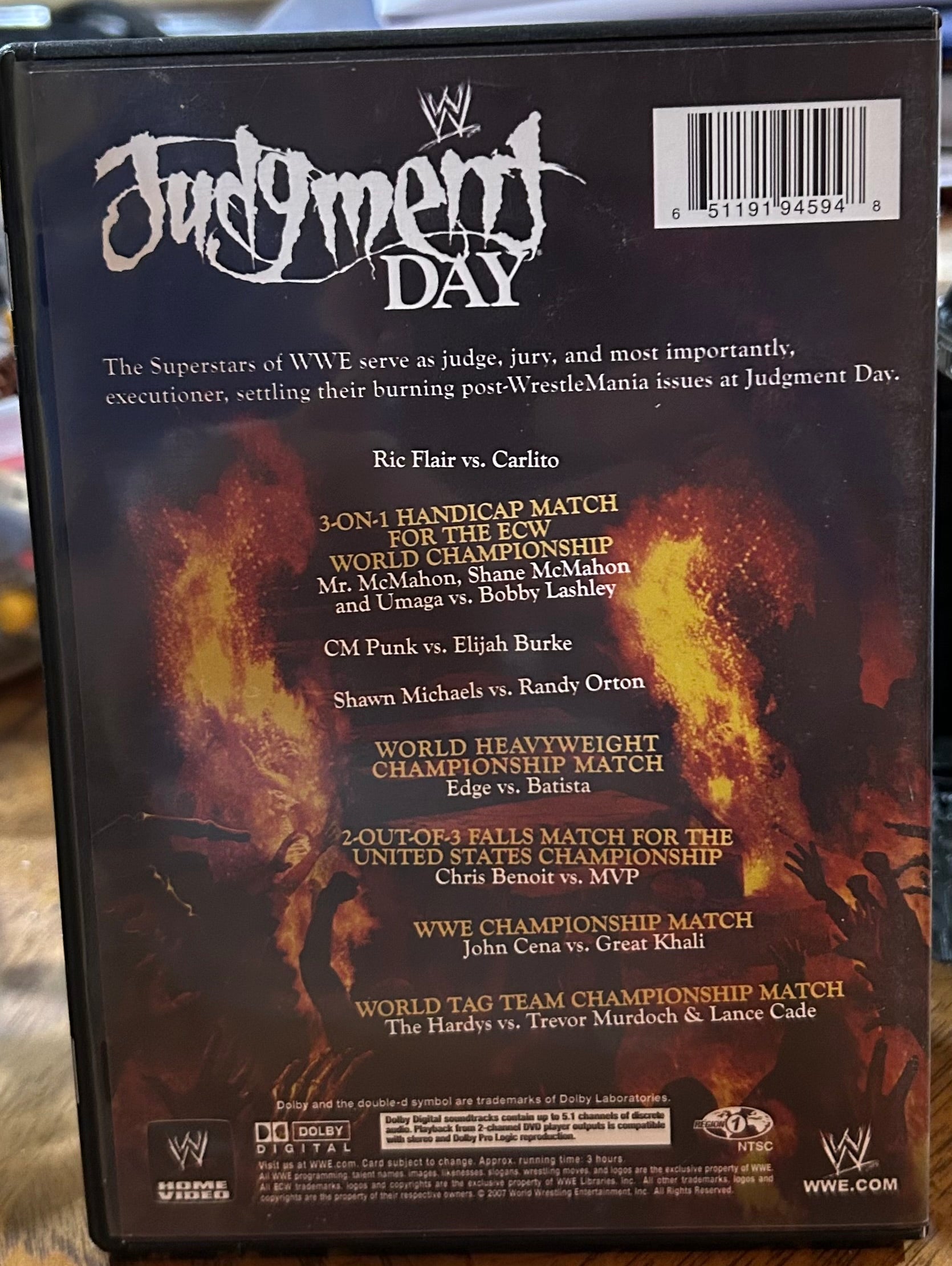 WWE “Judgement Day 2007” DVD (CM Punk, Lashley, Shawn Michaels