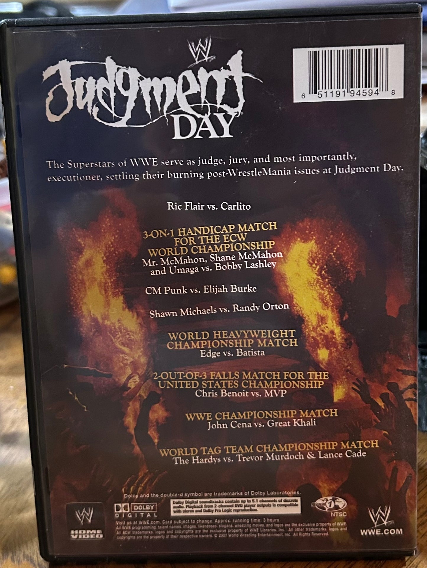 * WWE “Judgement Day 2007” DVD (CM Punk, Lashley, Shawn Michaels & so much more)