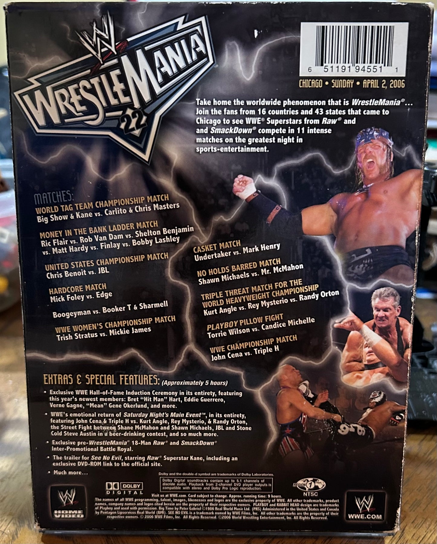 * WWE “Wrestlemania 22” DVD (3-Disc set) Comes with Hall of Fame Ceremony