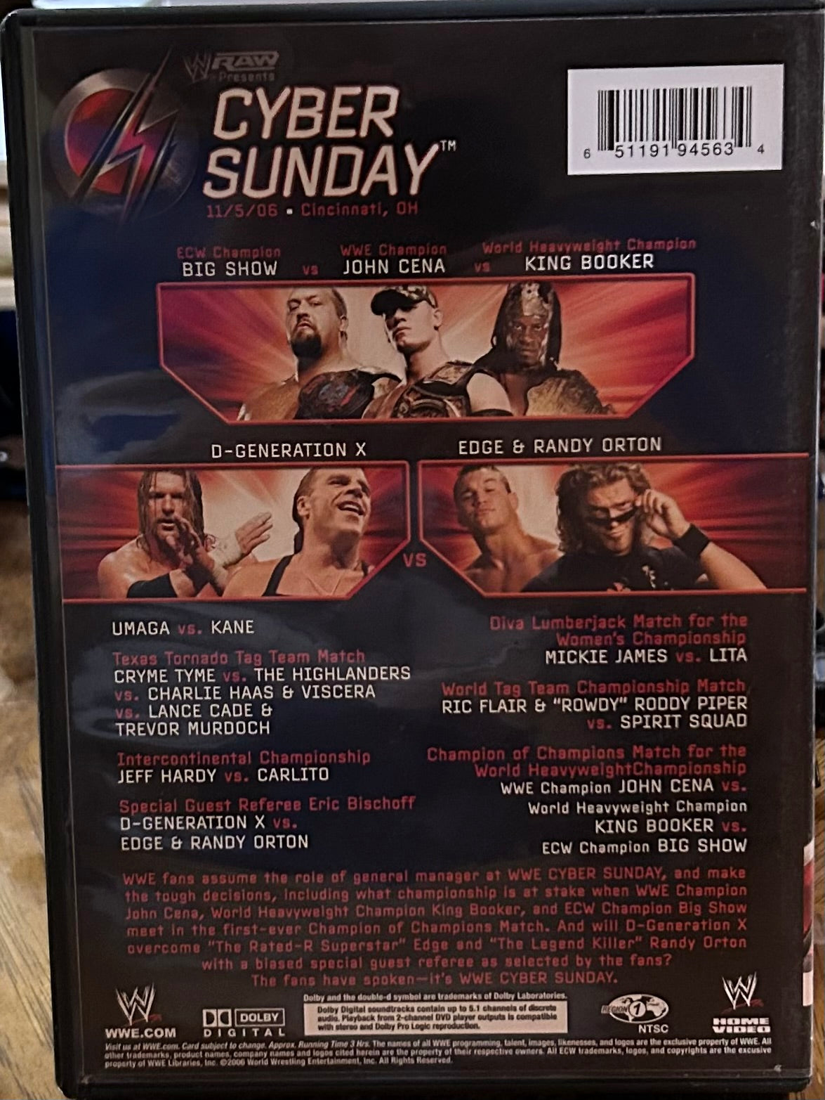 * WWE “Cyber Sunday 2006” DVD (Umaga, Jeff Hardy, Edge & so much more)