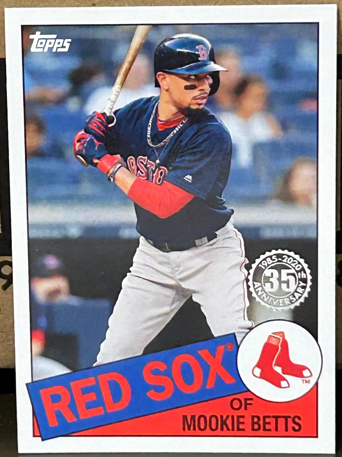 + Mookie Betts 2020 Topps (1985 Anniversary) Card BOSTON REDSOX