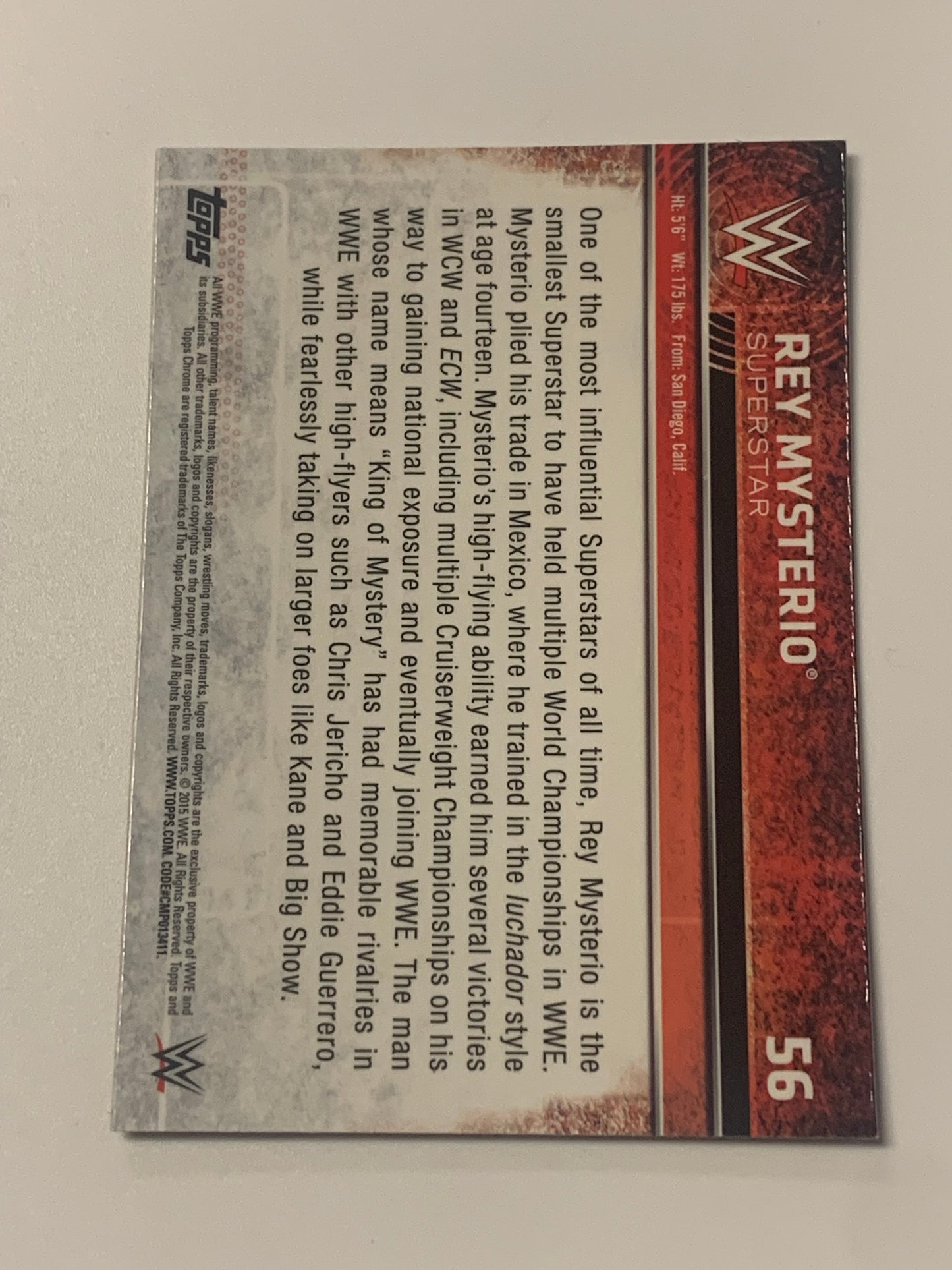 Rey Mysterio 2015 WWE Topps Chrome Refractor