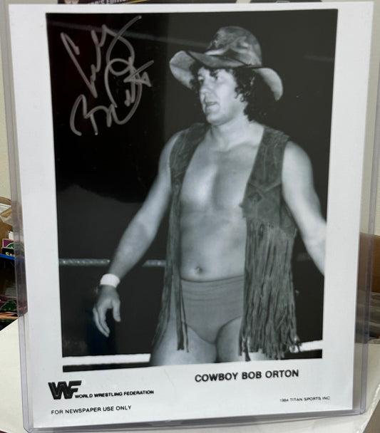 Cowboy Bob Orton Signed 8x10 Classic Photo (Comes w/COA)