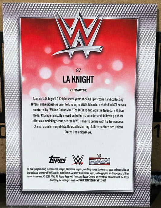 + LA Knight 2026 WWE Topps Chrome Silver REFRACTOR Card