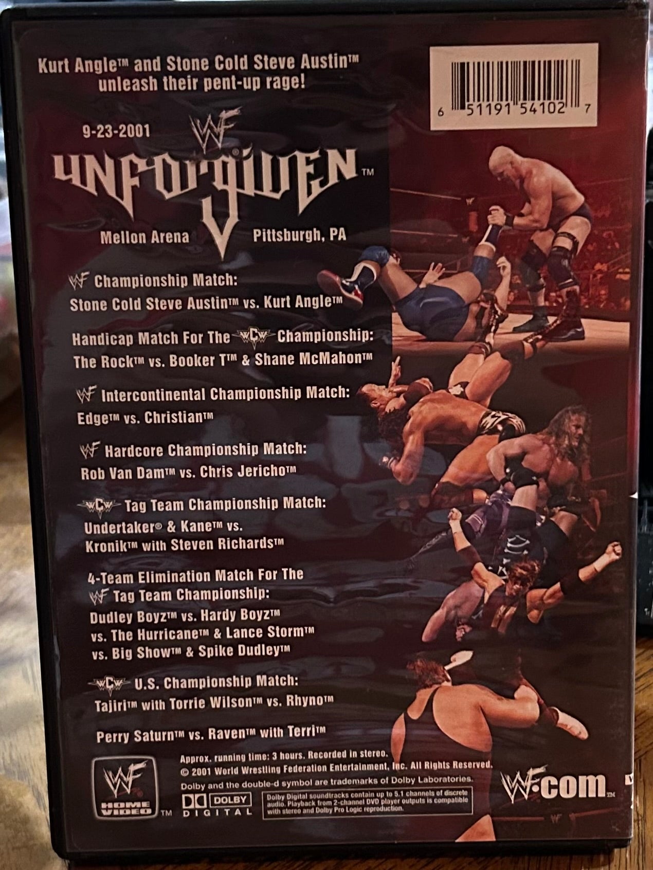 * WWE”Unforgiven 2001” DVD (Stone Cold, Angle, The Rock & so much more)