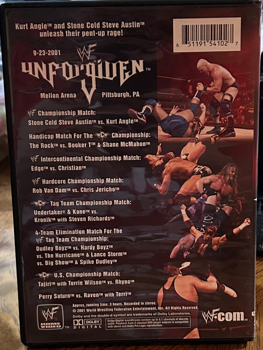 * WWE”Unforgiven 2001” DVD (Stone Cold, Angle, The Rock & so much more)