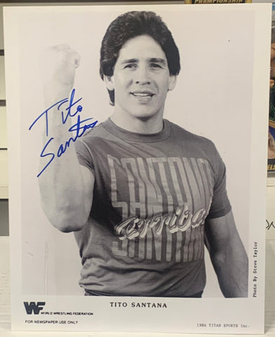 Tito Santana Signed 8x10 Color Photo (Comes w/COA)