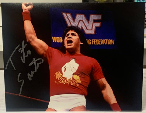 Tito Santana Signed 8x10 Color Photo (Comes w/COA)