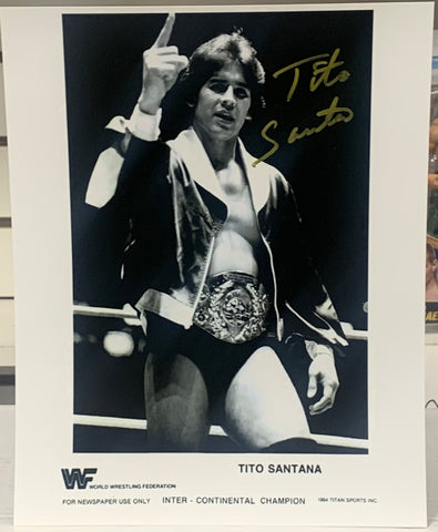 Tito Santana Signed 8x10 Color Photo (Comes w/COA)