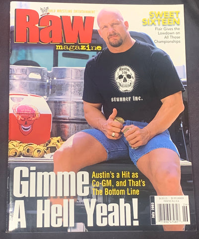 WWE RAW Magazine July 2003 Stone Cold Steve Austin (RED HOT Double Sided Color Poster of Terri Runnels)!!!