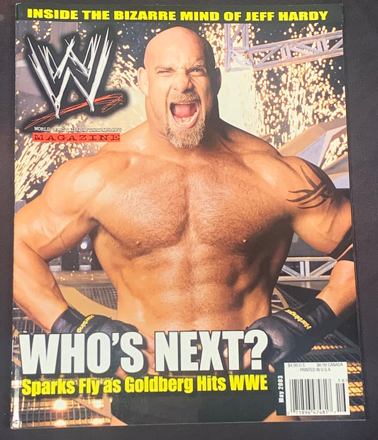 WWE Magazine May 2003 GOLDBERG (Awesome Double Sided Color poster of Goldberg Inside)