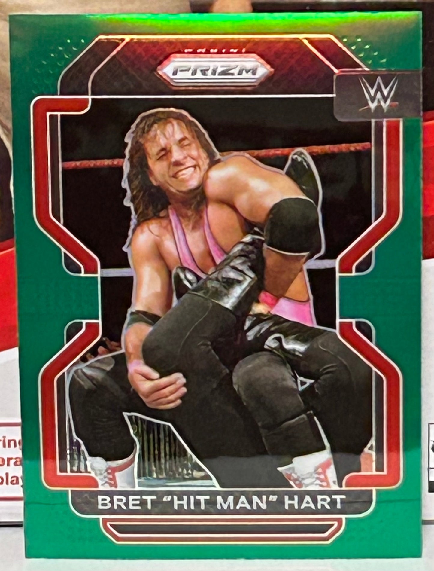Bret Hart 2022 WWE Panini Prizm Green Card