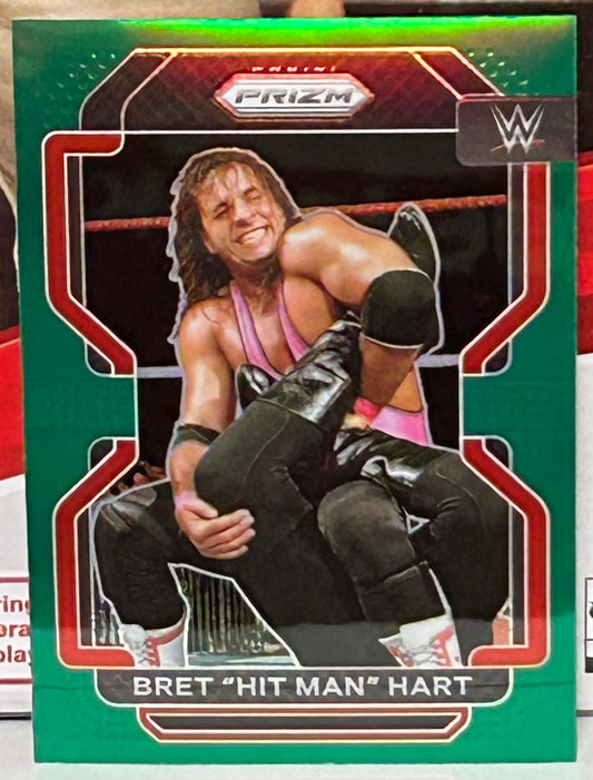 Bret Hart 2022 WWE Panini Prizm Green Card