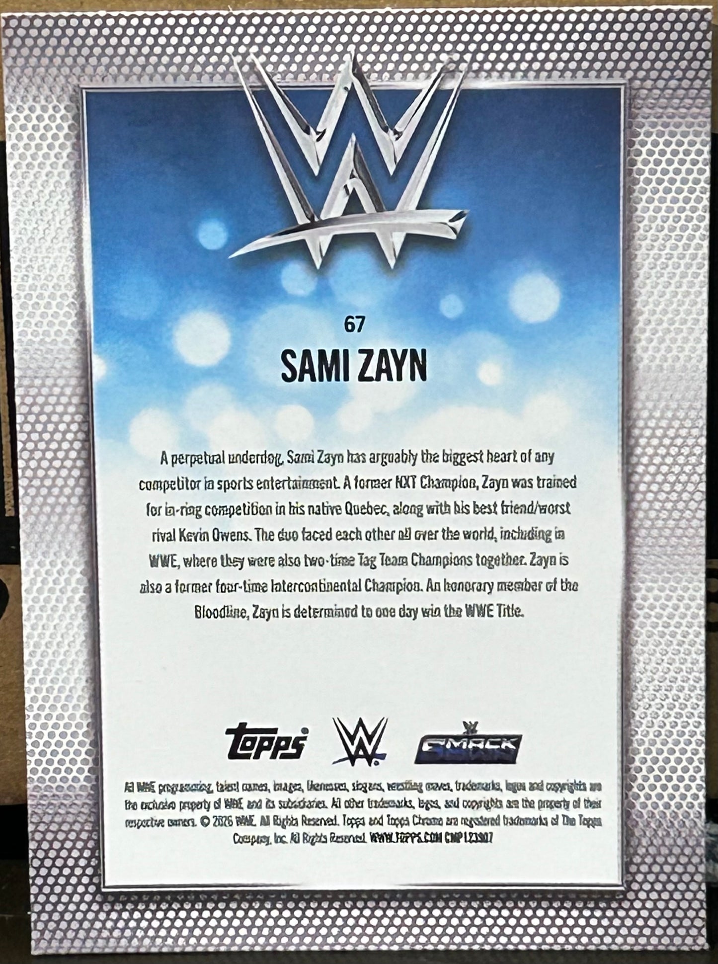 + Sami Zayn 2026 WWE Topps Chrome Card