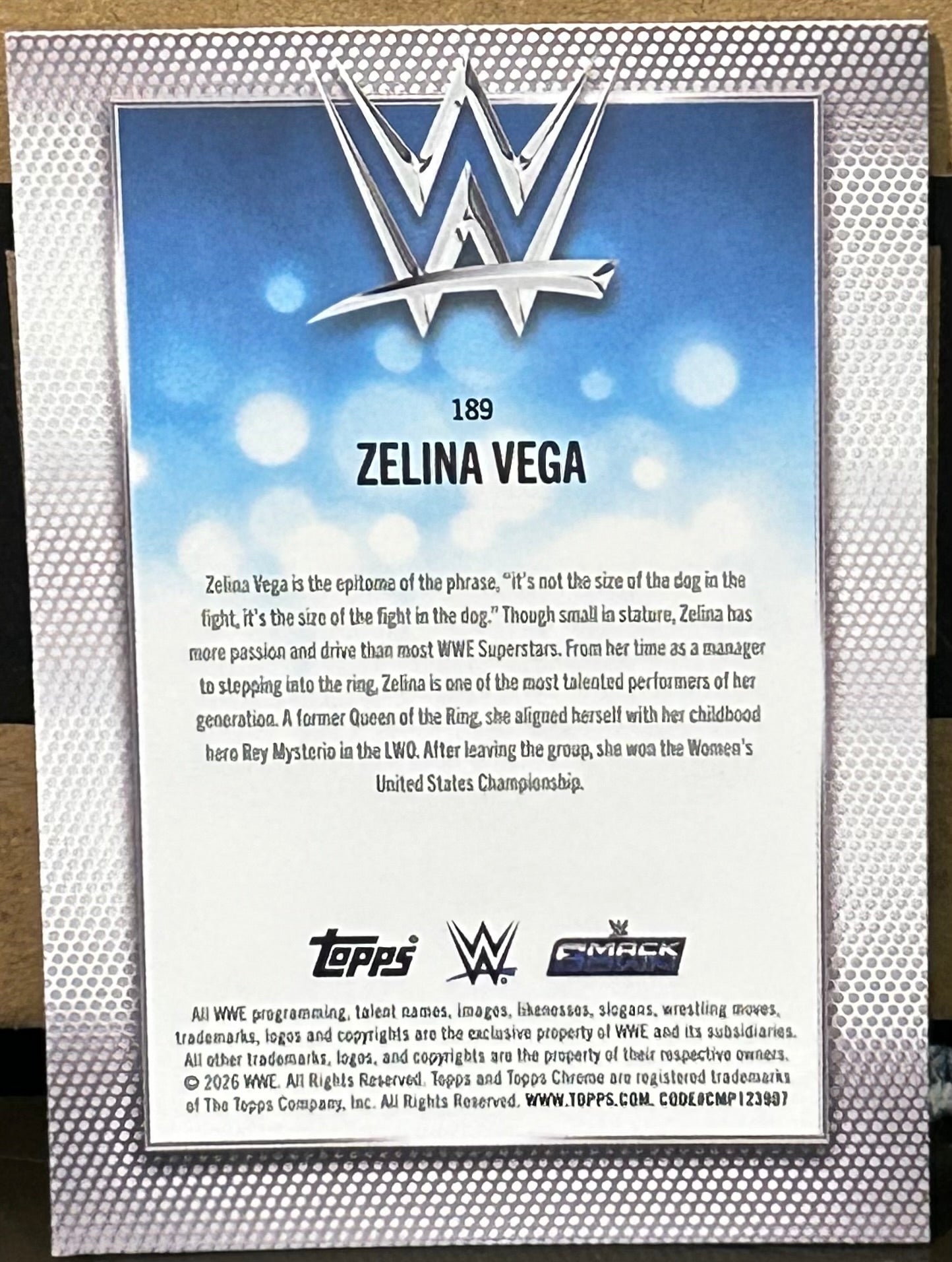 Zelina Vega 2026 WWE Topps Chrome Card – The Wrestling Universe