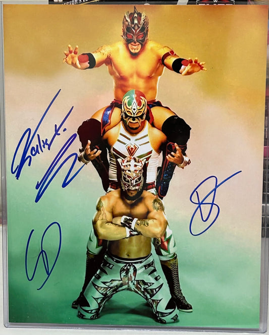Lucha House Party (Kalisto, Lince Dorado & Gran Metalik) Triple Signed Photo COA