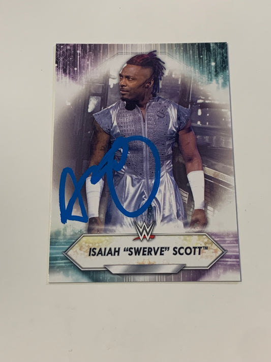Isaiah Swerve Strickland SIGNED 2021 WWE NXT Topps Card