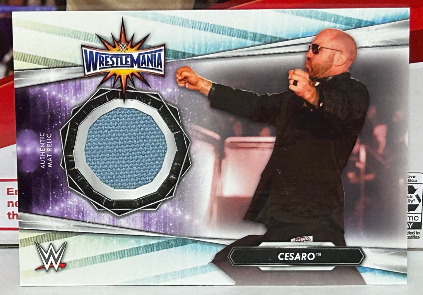 Cesaro 2021 WWE Topps “Wrestlemania 33 Event-Used Mat Relic” Card