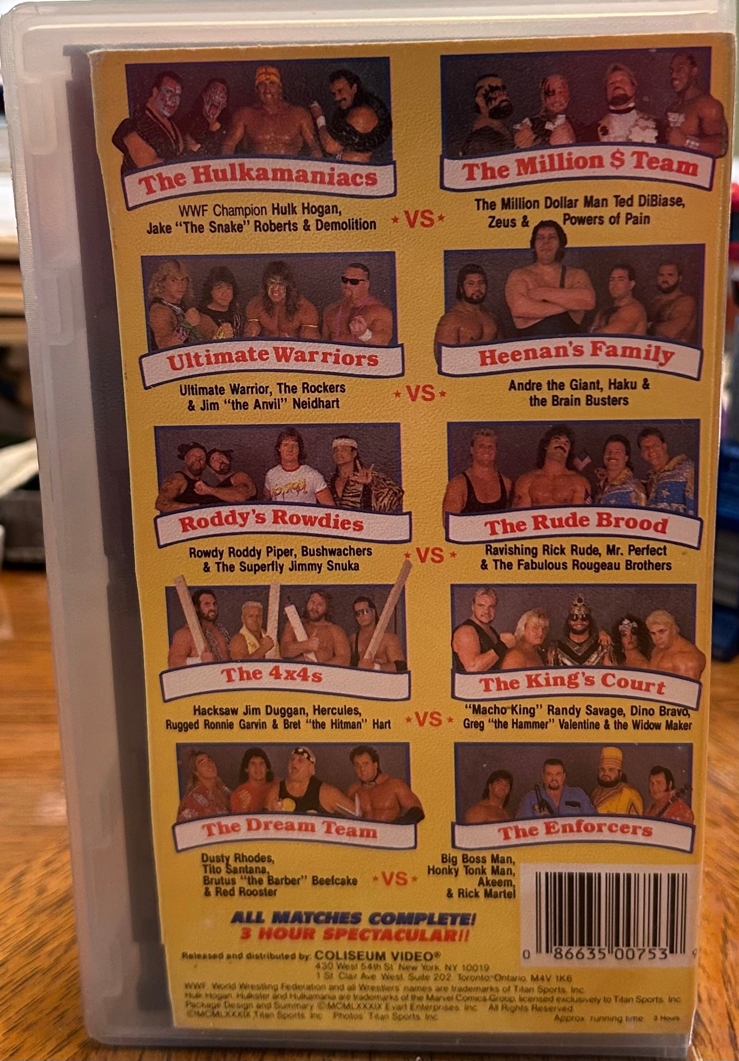 WWF WWE “3rd Annual Survivor Series” VHS (Coliseum Home Video)