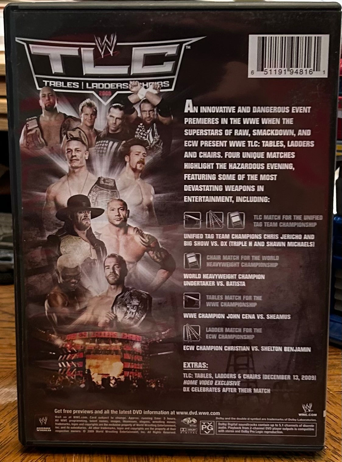 * WWE “TLC Tables, Ladders & Chairs 2009” DVD (Jericho, DX, Big Show & so much more)