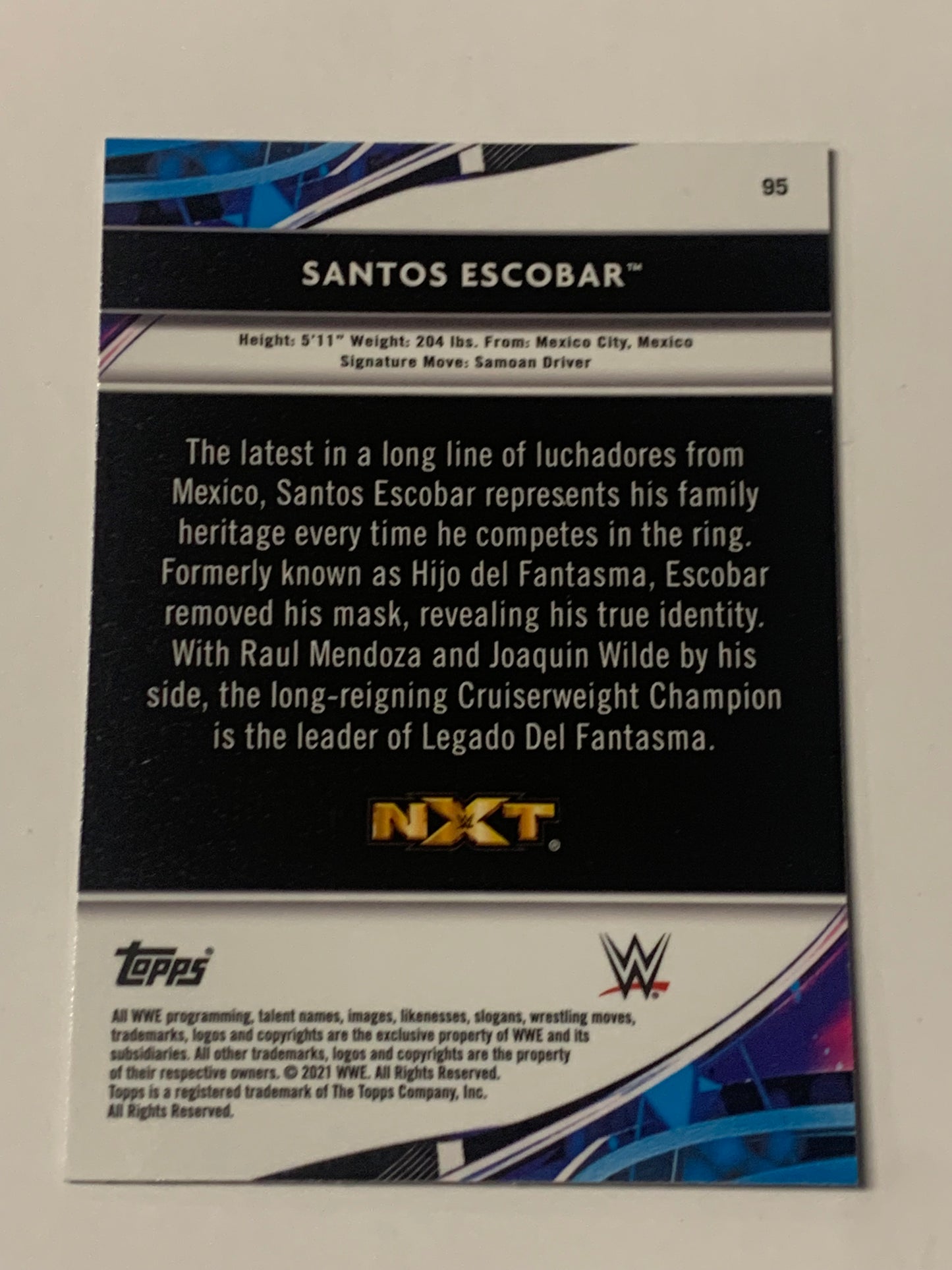 Santos Escobar 2021 WWE Topps Finest X-Fractor Card