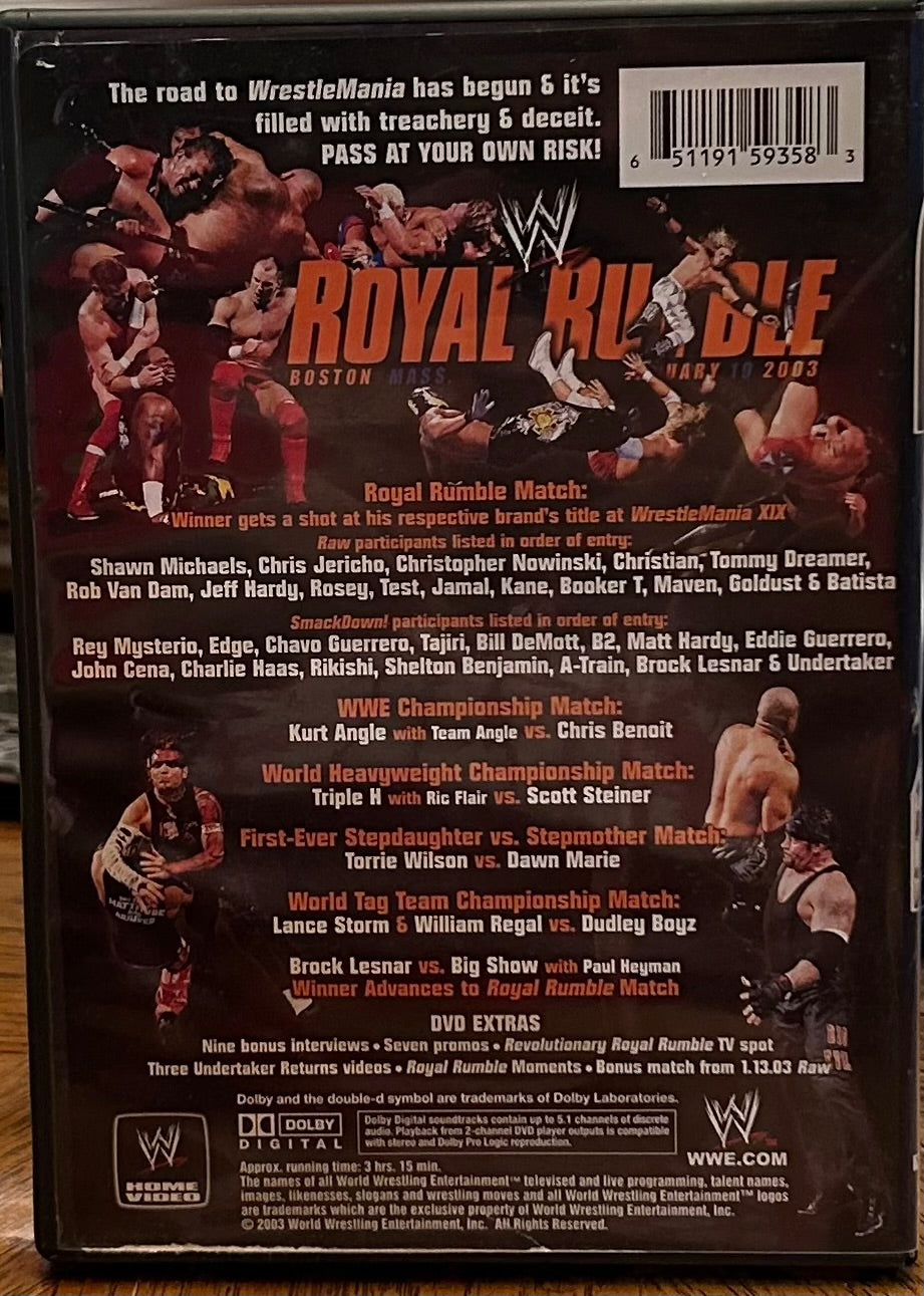 * WWE “Royal Rumble 2003” DVD (Shawn Michaels, Benoit, Angle & so much more)