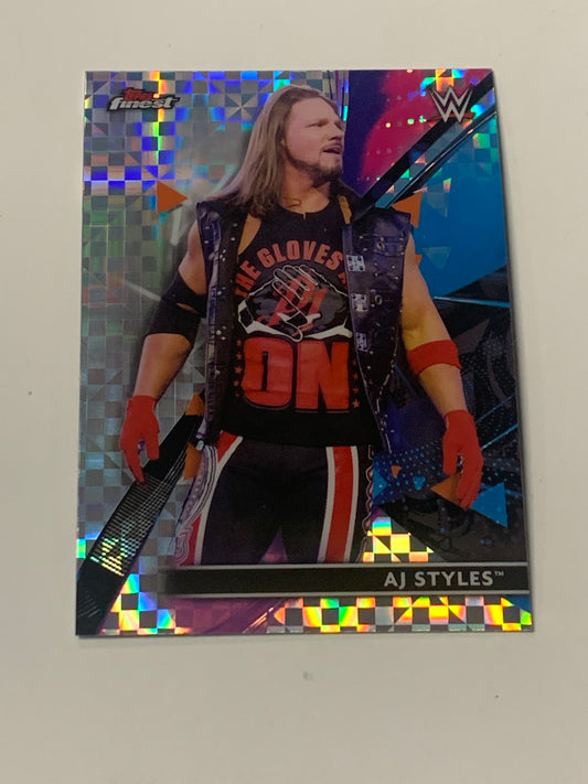 AJ Styles  2021 WWE Topps Finest X-Fractor Card