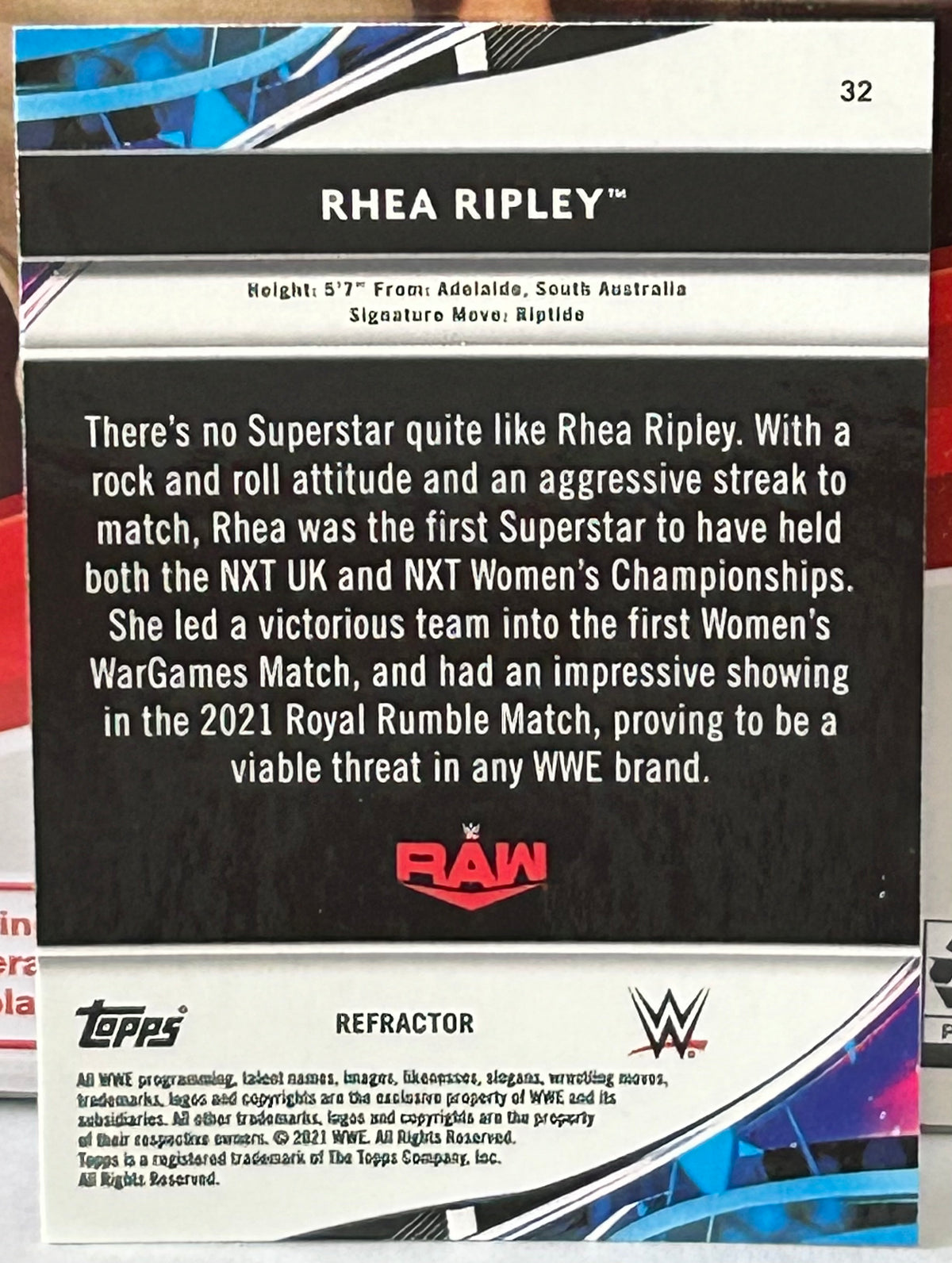Rhea Ripley Math Card Rhea Ripley 2021 WWE Topps Finest REFRACTOR Card – The Wrestling Universe