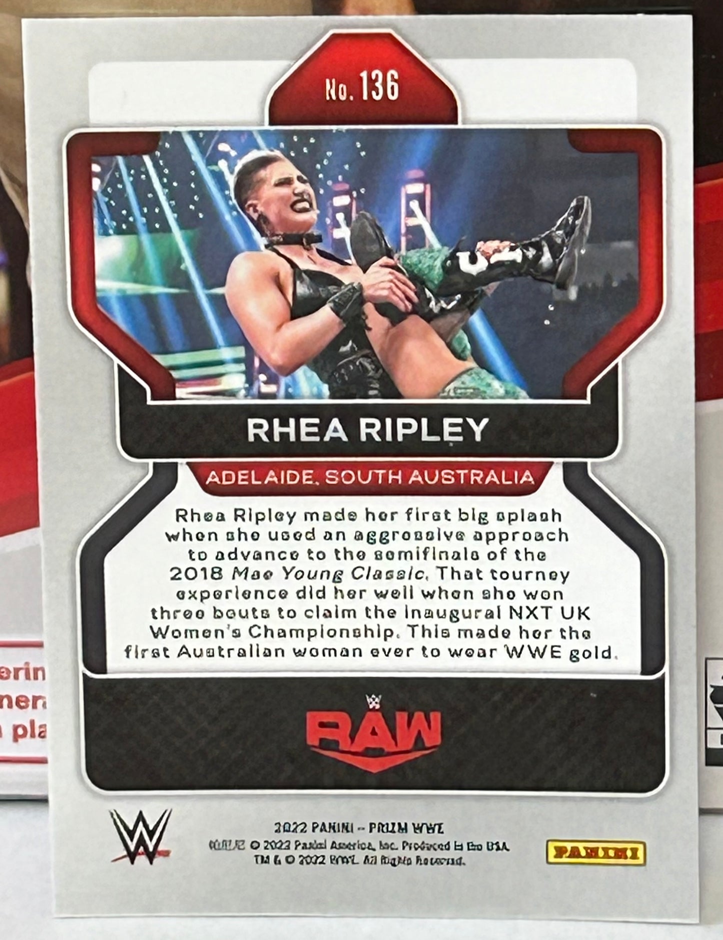 Rhea Ripley 2022 WWE Panini Prizm Tri-Color REFRACTOR Card
