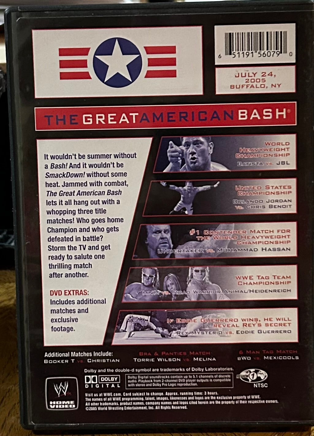 * WWE “Great American Bash 2005” DVD (Batista, Benoit, Undertaker & so much more)