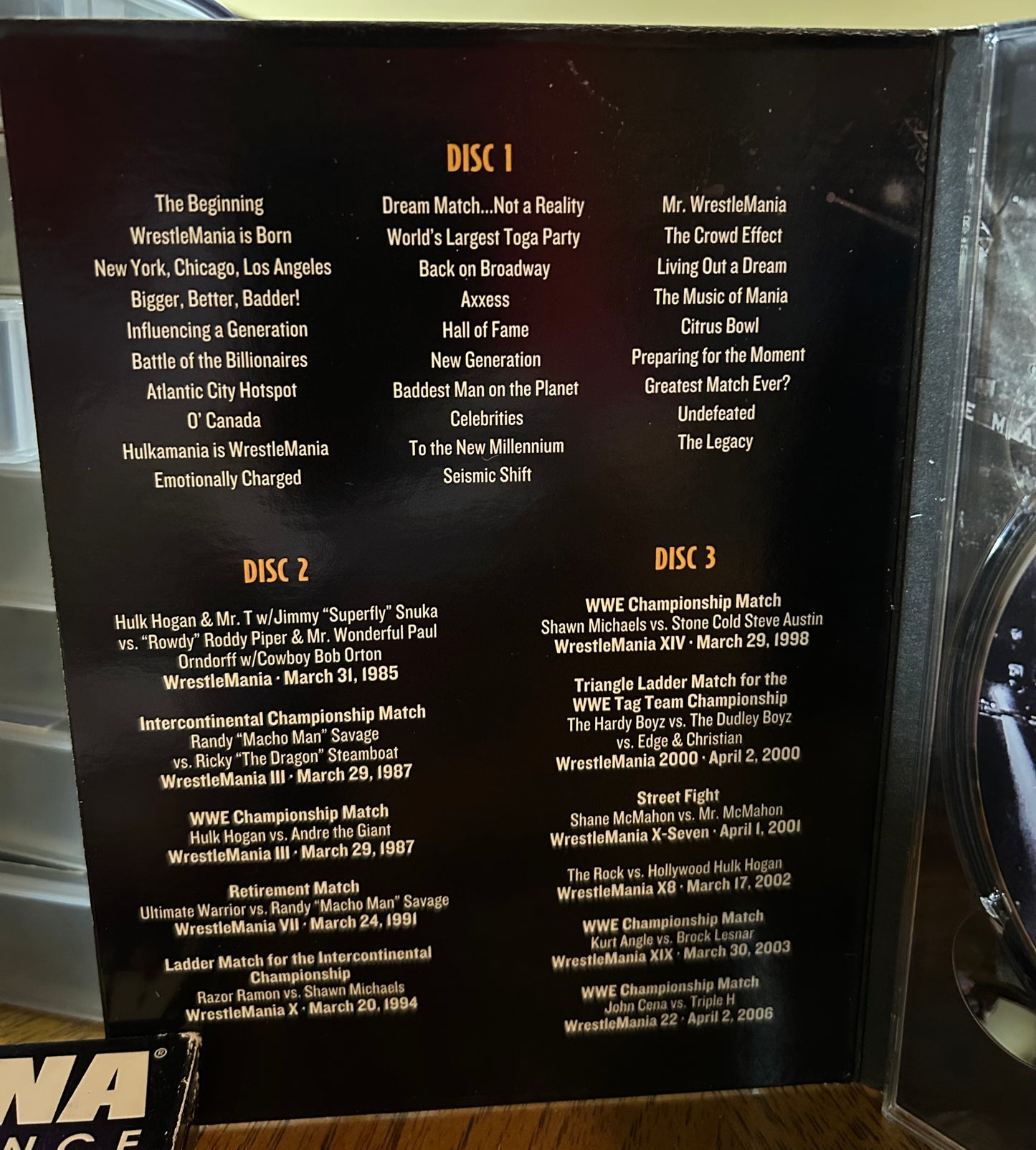 * WWE “The True Story of Wrestlemania” DVD (3-Disc set)