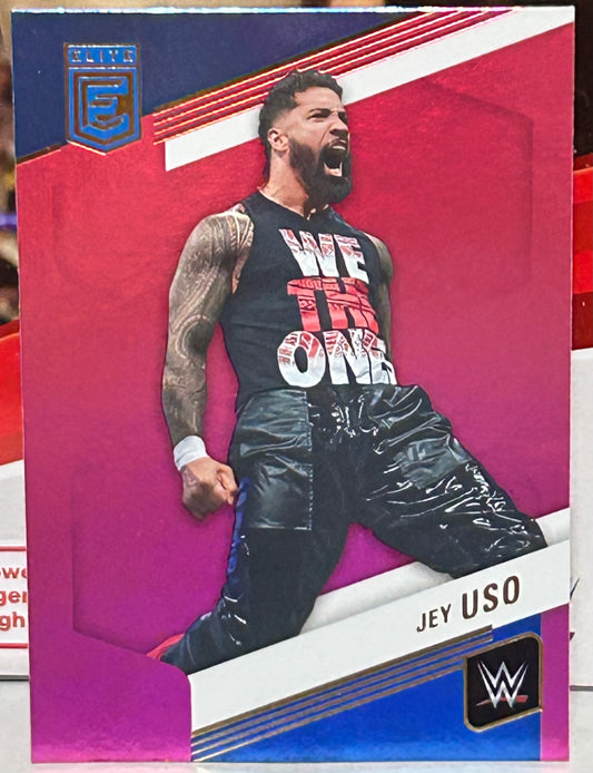 Jey Uso 2023 WWE Panini Donruss Elite PINK Parallel Card YEET