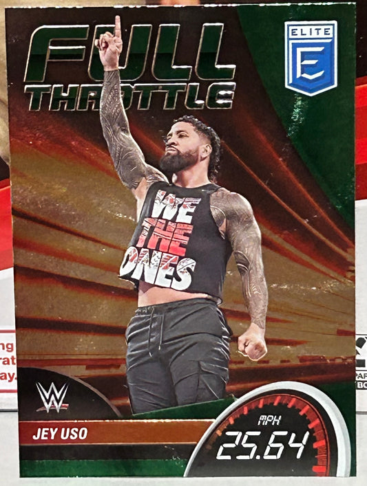 Jey Uso 2023 WWE Panini Donruss Elite “Full Throttle” Green Insert Card
