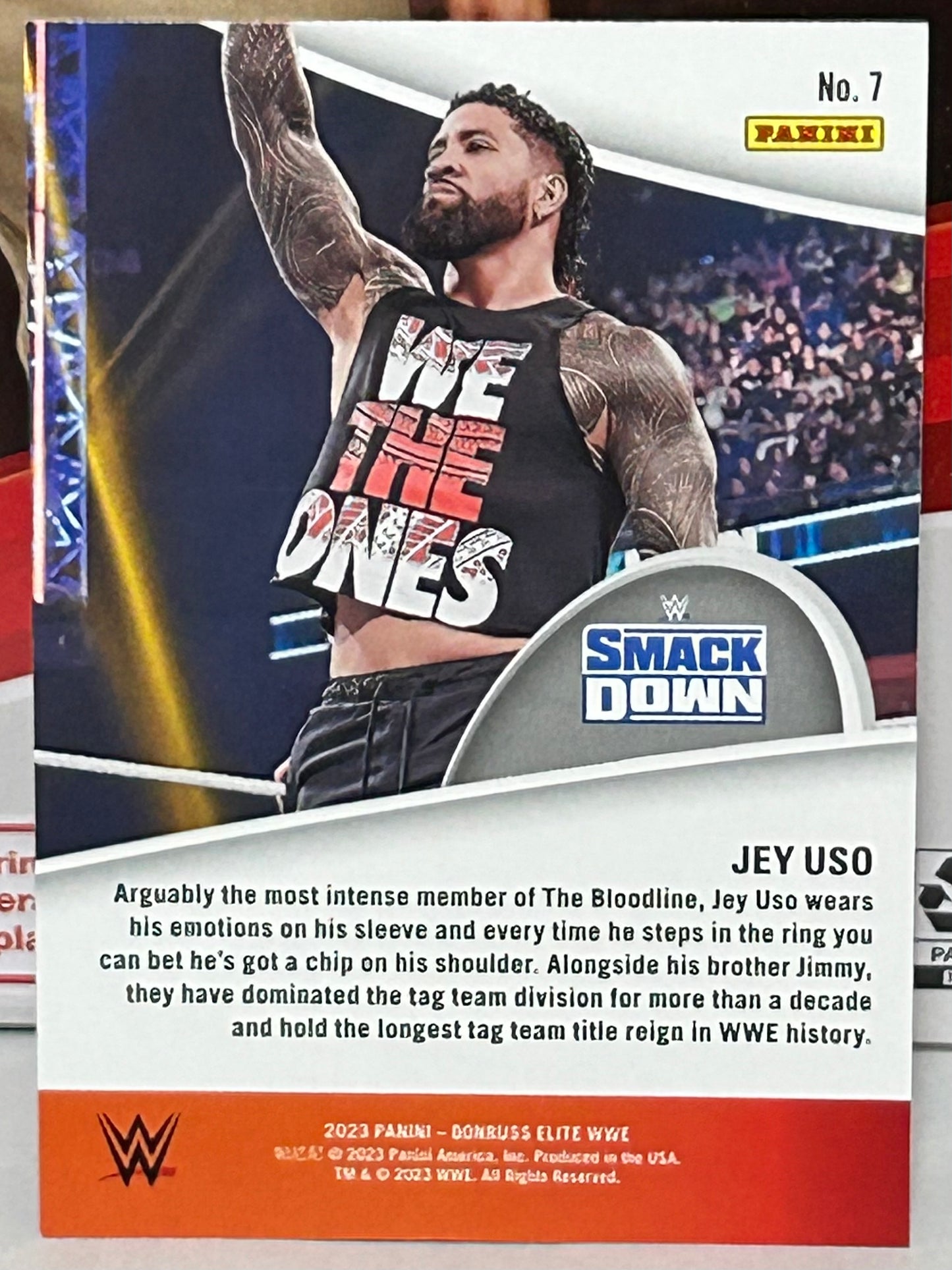 Jey Uso 2023 WWE Panini Donruss Elite “Full Throttle” Green Insert Card
